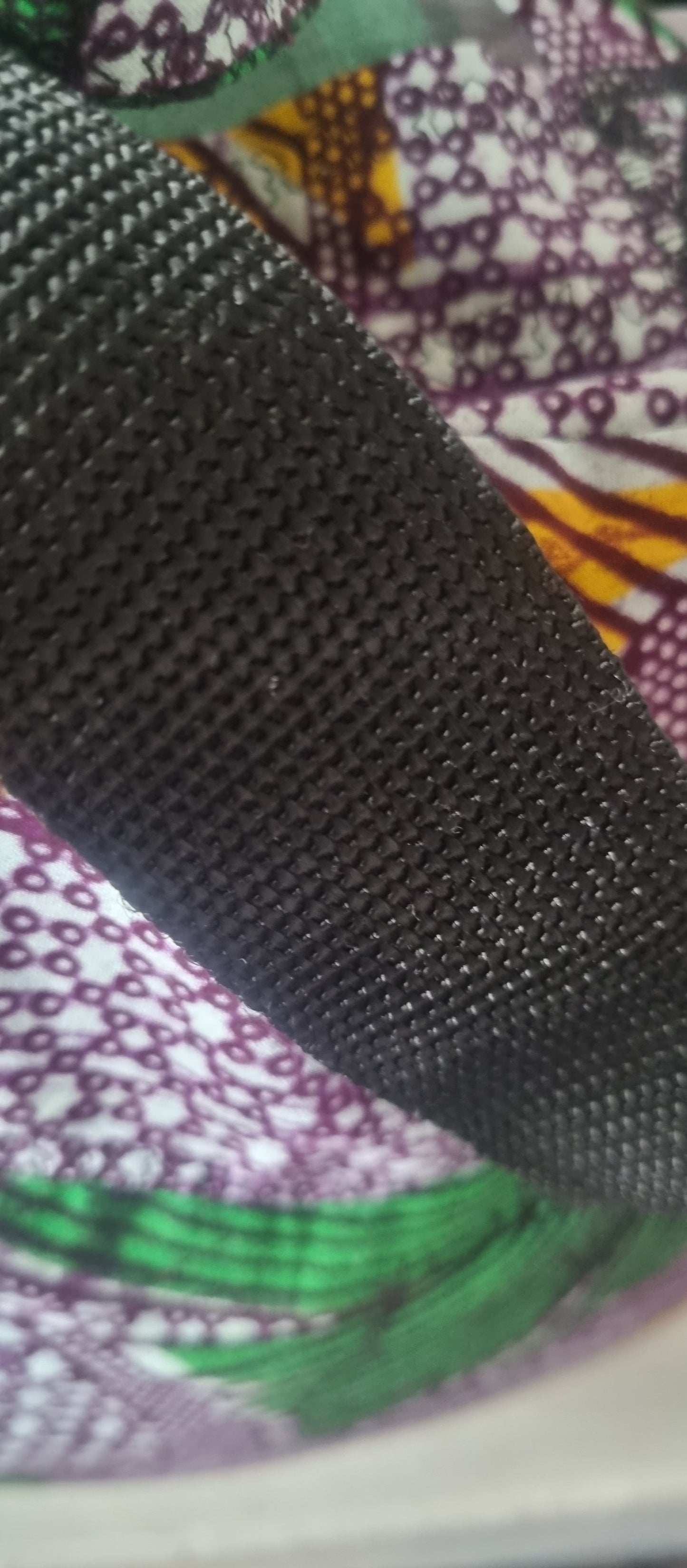 Handmade. African Print, Cotton Fabric, Fans and Dots, Reusable Market Bag