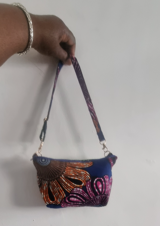 African, Ankara, Dutch Wax, 100% Cotton Fabric, Zipped, Shoulder Bag