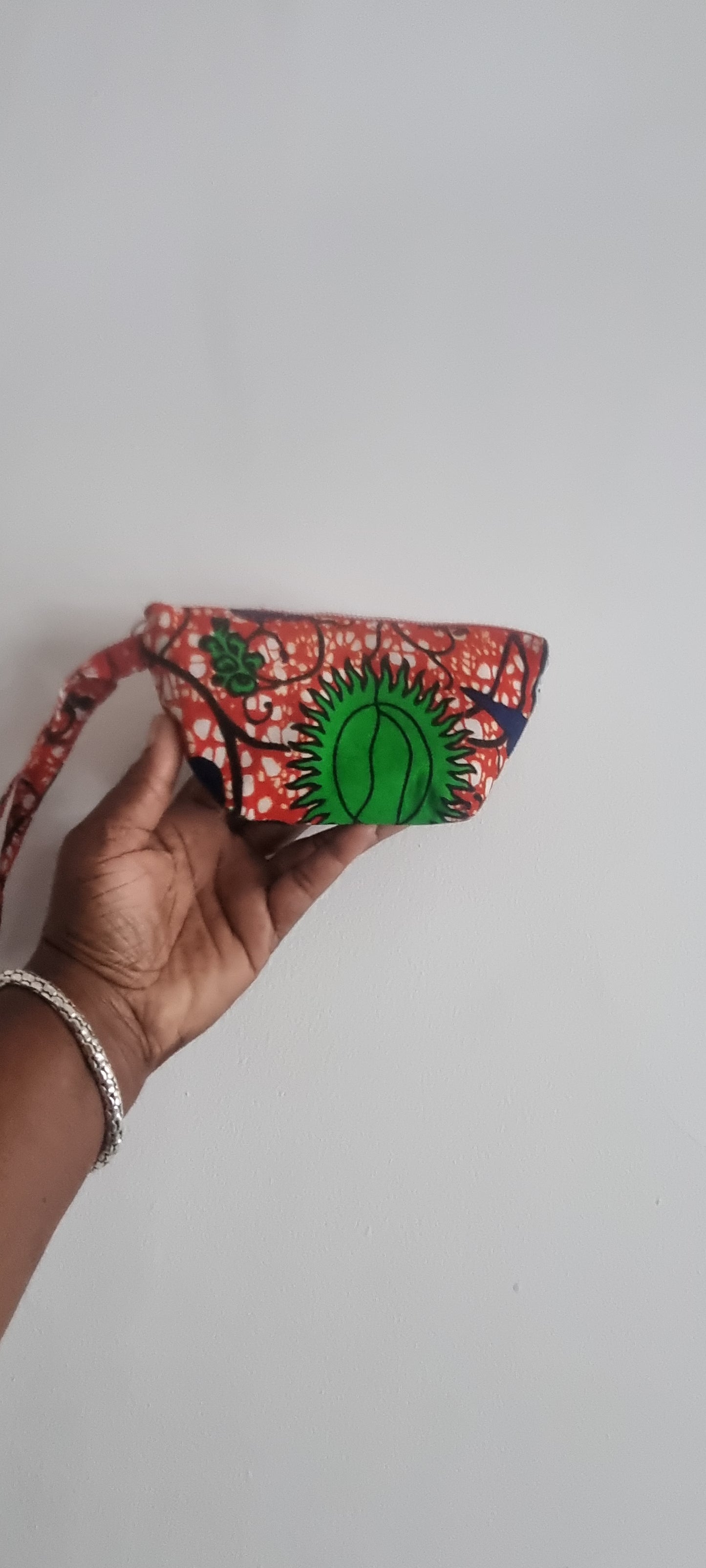 Botanic Cotton Print Zipped Pouch with Wrist/Carry Loop